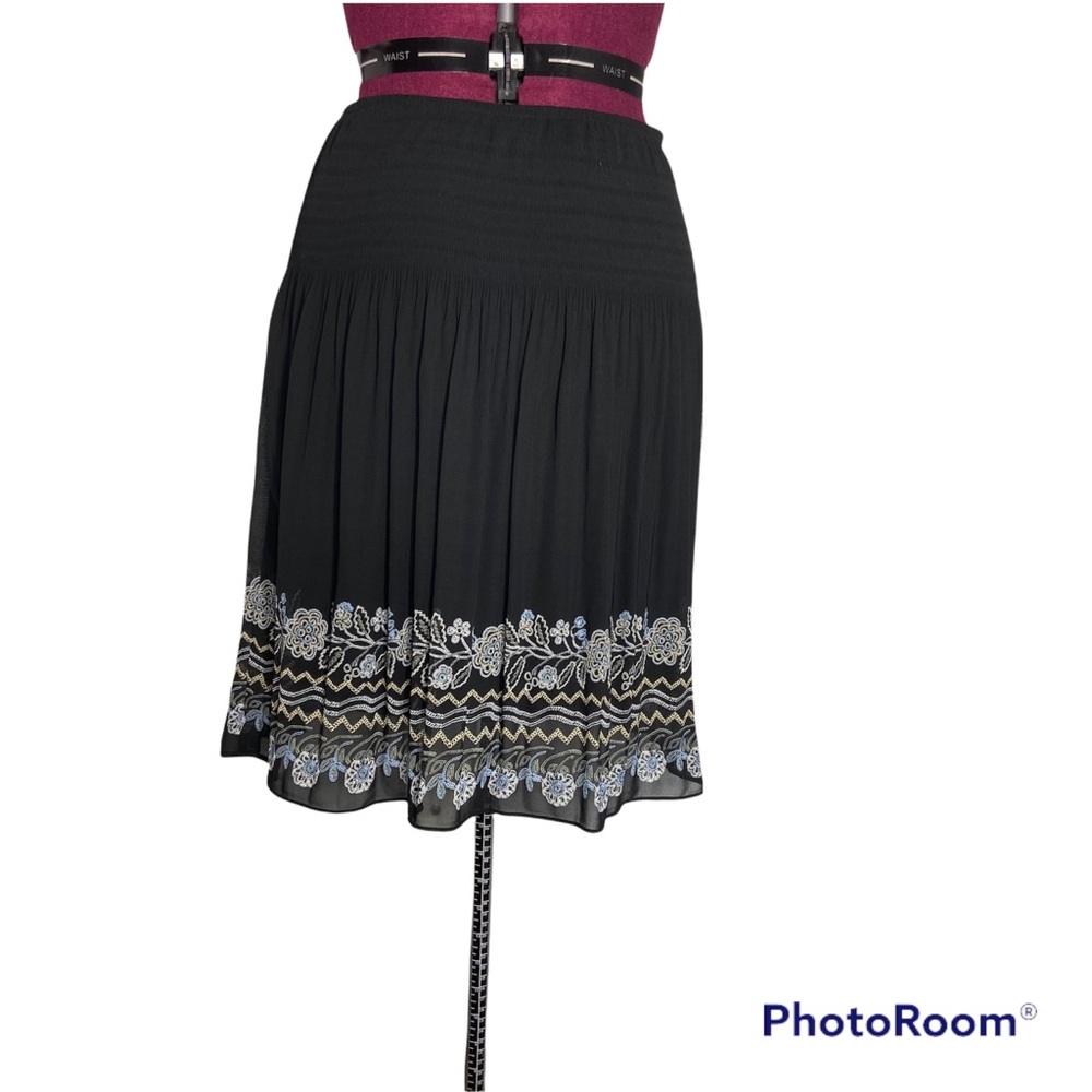 Max Studio Floral Smocked Skirt with Slip Size Medium - Picture 2 of 7
